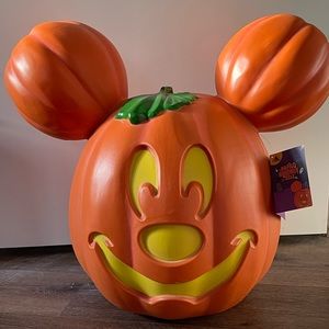 Disney Parks Halloween Mickey Mouse Light-Up Jack-o'-Lantern Giant Pumpkin